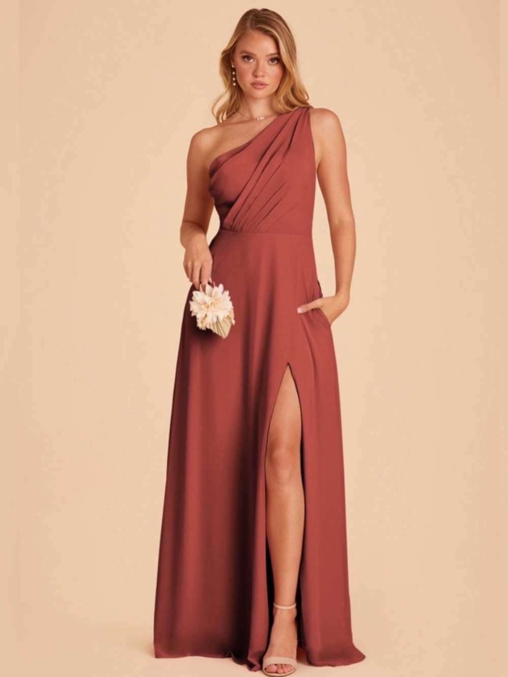 Birdy Grey Kira Dress Chiffon Spice Sz XXL Bridesmaid Wedding Formal Gown NWT